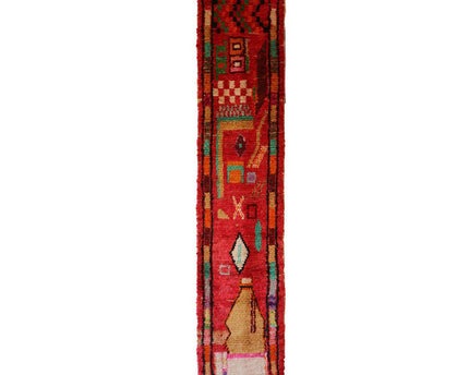 Zuiver wollen Marokkaans Berber halkleed 67 x 344 cm