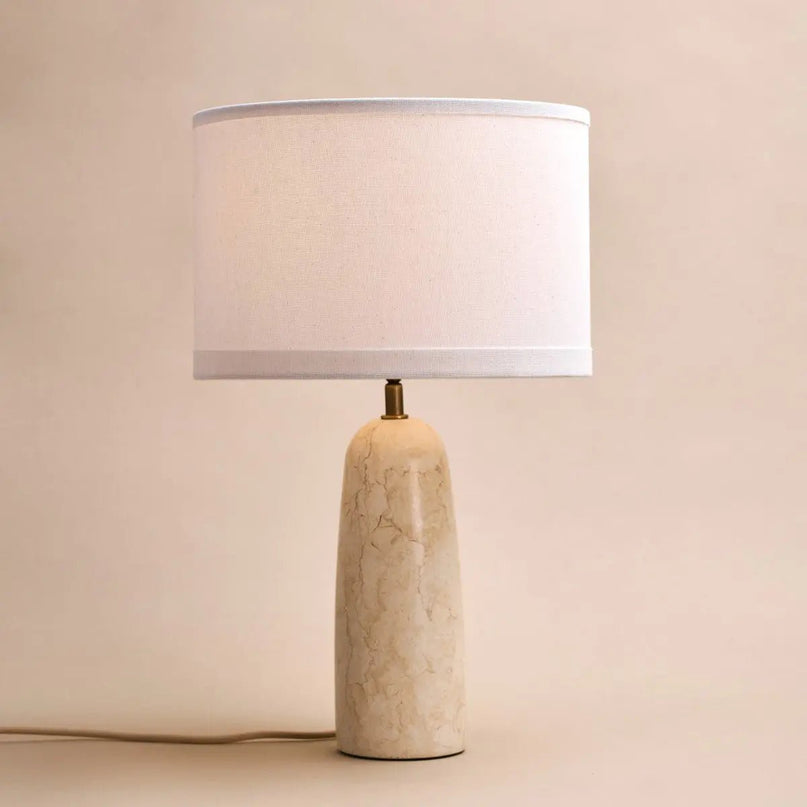 Charlotte Marmeren Lamp met Katoenen Kap – Elegante verlichting voor uw huis