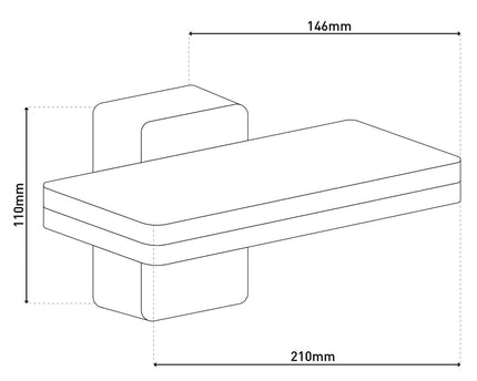 LED Outer Wall Lamp "Clair", gemaakt van metaal en plastic in antraciet, met geïntegreerde LED