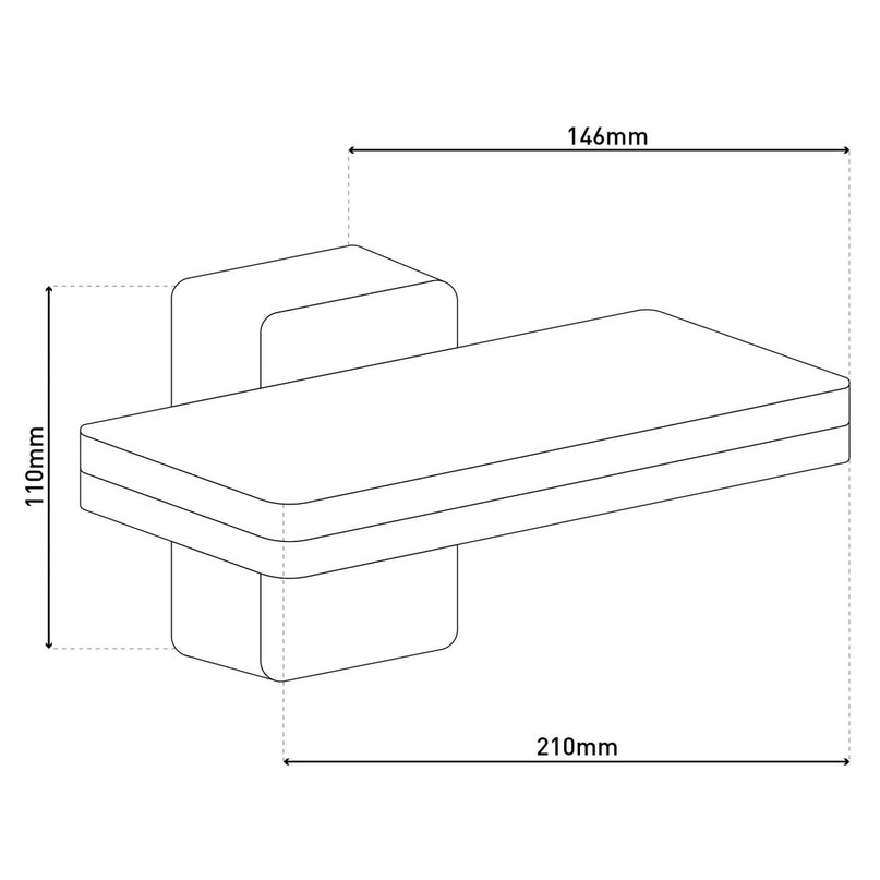 LED Outer Wall Lamp "Clair", gemaakt van metaal en plastic in antraciet, met geïntegreerde LED