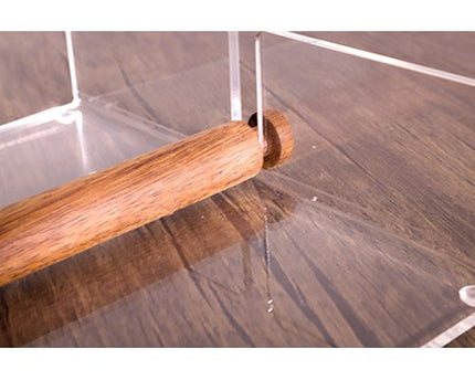Acryl- en houten handdoekhouder