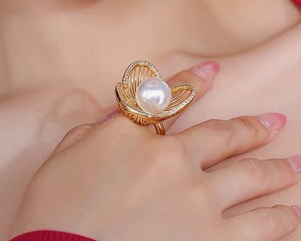 Lotus Design Sparkling Pearl -oorbellen N Ringen