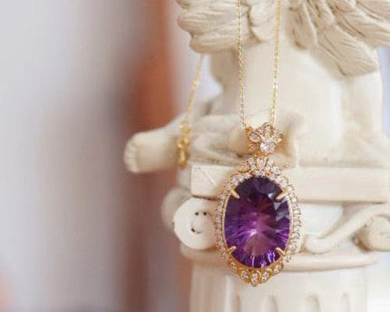 Koninklijke stijl amethist grote hangketting