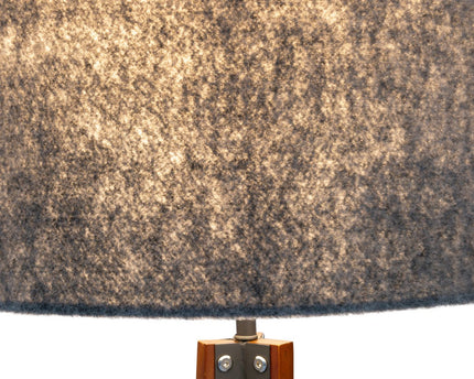 Staande lamp "Filco" Ø Ca. 45 cm, 147 cm hoog, gemaakt van hout en plastic in bruin en grijs, voor E27, voor woonkamer, slaapkamer en eetkamer