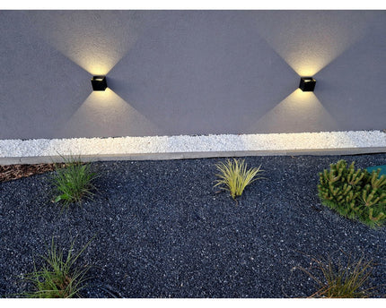 Cordy-wall licht "kubus" magnetisch, ca. 10 x 10 cm, gemaakt van black metal, met bewegingssensor