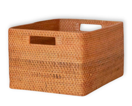 Plankmand gemaakt van rotan Krantenmand Opbergmand Bruin Handgeweven decoratieve mand WARSA (3 maten)