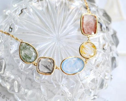 Rainbow Quartz kristallen kralen 5-stenen armbanden