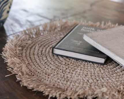 Placemat (set van 2,4 of 6) AMBON | Placemat van Raffia | 45 cm doorsnee