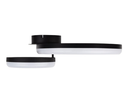 LED CCT-plafondlicht "Circulo" gemaakt van zwart metaal en zandkleurig plastic 53 cm lang