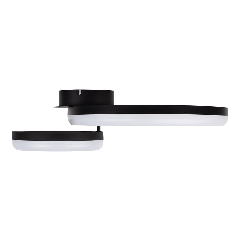 LED CCT-plafondlicht "Circulo" gemaakt van zwart metaal en zandkleurig plastic 53 cm lang