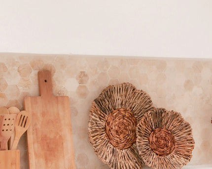 Wanddecor of Schaal MELAYA Wandmand van Bananenvezel (2 maten)
