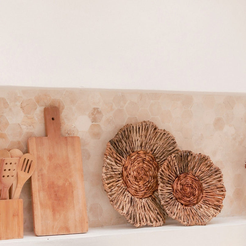 Wanddecor of Schaal MELAYA Wandmand van Bananenvezel (2 maten)