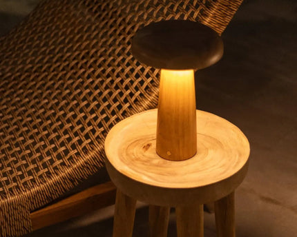 Lennart Houten Tafellamp – Oplaadbare, dimbare en draadloze verlichting