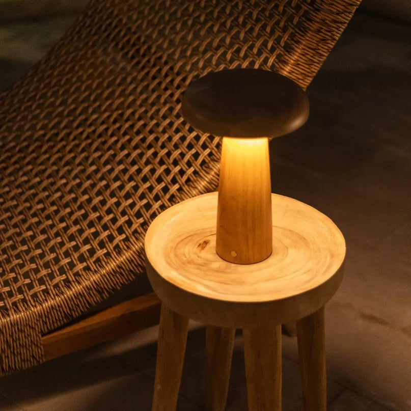 Lennart Houten Tafellamp – Oplaadbare, dimbare en draadloze verlichting