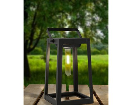 LED -decoratieve lamp, voor buiten, decoratie metaal en plastic in het zwart, met geïntegreerde LED