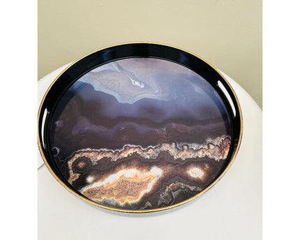Combination: a tray, a marble candlestick, a marble vase with high-end silk fabric flowers