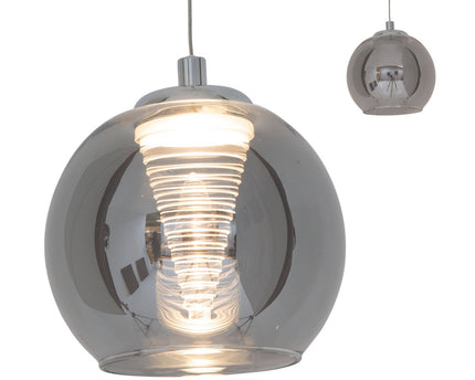 LED -hanger lamp "vaso", hanglamp gemaakt van metaal en glas in antraciet, met stevig ingebouwde LED's, hangende lamp voor eetkamer en woonkamer met een Øvon 14,5 cm.