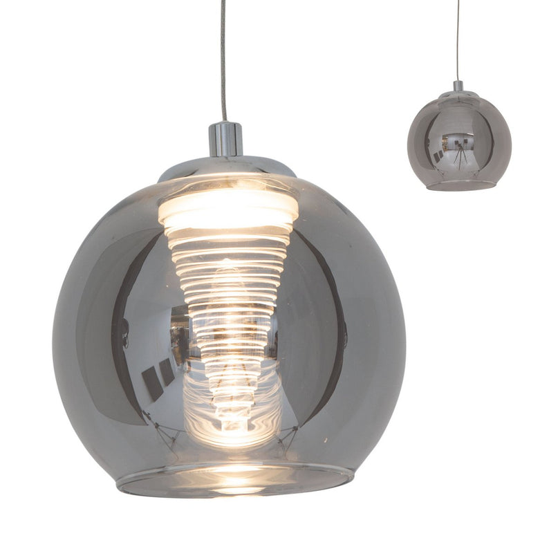 LED -hanger lamp "vaso", hanglamp gemaakt van metaal en glas in antraciet, met stevig ingebouwde LED's, hangende lamp voor eetkamer en woonkamer met een Øvon 14,5 cm.