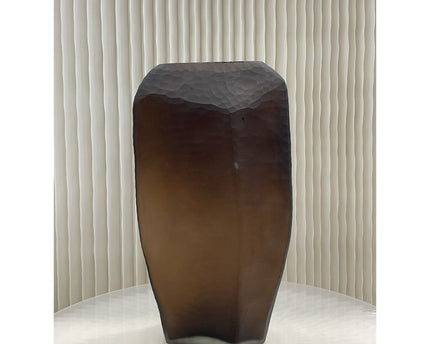Bruine glazen vaas (v14686-380chocolade)