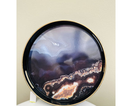 Combination: a tray, a marble candlestick, a marble vase with high-end silk fabric flowers