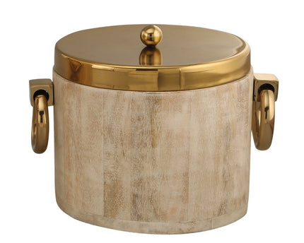 Gouden houten ijsemmer 20x25x20cm