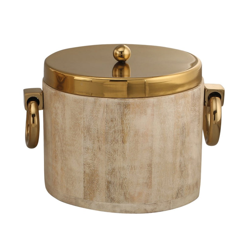 Gouden houten ijsemmer 20x25x20cm