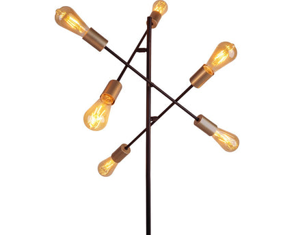 Staande lamp "Modo" gemaakt van zwart in zwart, versies in goud, E27 -aansluiting, vloerlamp voor woonkamer, eetkamer, keuken, gang, gang of kantoor, 150 x 49 cm