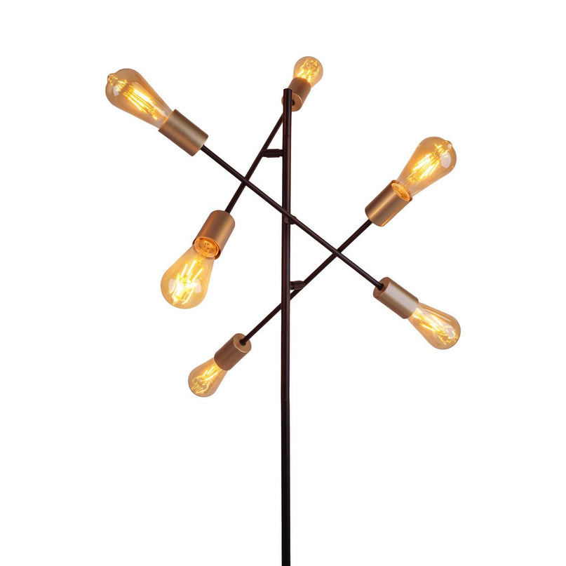 Staande lamp "Modo" gemaakt van zwart in zwart, versies in goud, E27 -aansluiting, vloerlamp voor woonkamer, eetkamer, keuken, gang, gang of kantoor, 150 x 49 cm
