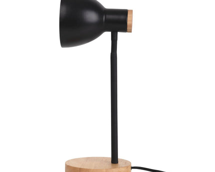 "Marie" bureaulamp gemaakt van metaal en hout, E14, zwart, 36,5 cm hoog