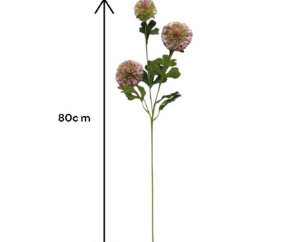 Scabiosa  kunstbloem H80cm centimeter 2PCS ROOD