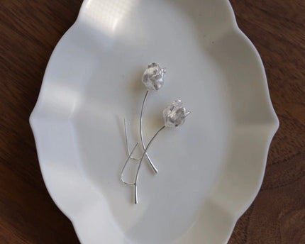 Unieke Tulpbloem Longline Oorbellen