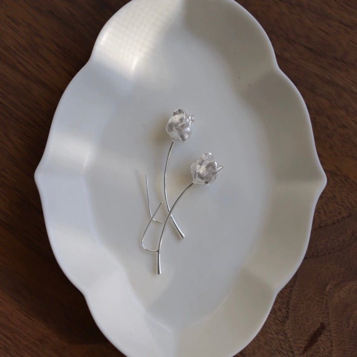 Unieke Tulpbloem Longline Oorbellen