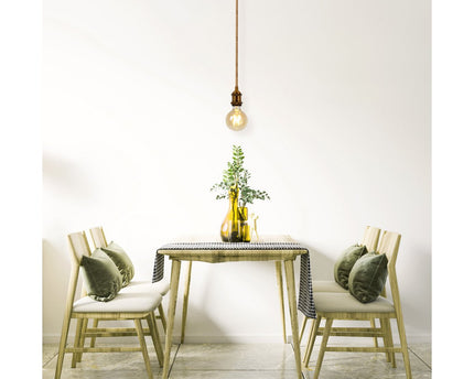 Metalbaldachin "Ontario" decoratieve hanglamp gemaakt van metaal in alt-messing en jute, E27-versie, verlichting voor woonkamers of kantoor.