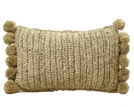 Sierkussen met vulling | Decoratief Kussen | Sofa Kussen SANUR gemaakt van Raffia