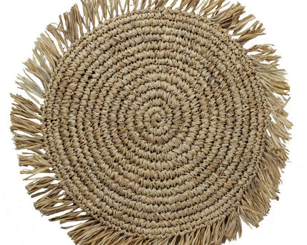 Placemat (set van 2,4 of 6) AMBON | Placemat van Raffia | 45 cm doorsnee