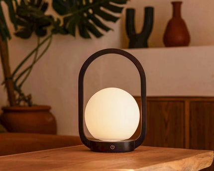 Skye Donkerbruine Houten Snoerloze Lamp | Oplaadbaar en dimbaar ontwerp