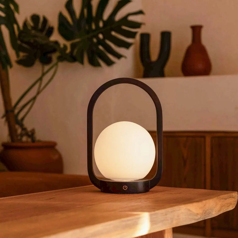 Skye Donkerbruine Houten Snoerloze Lamp | Oplaadbaar en dimbaar ontwerp