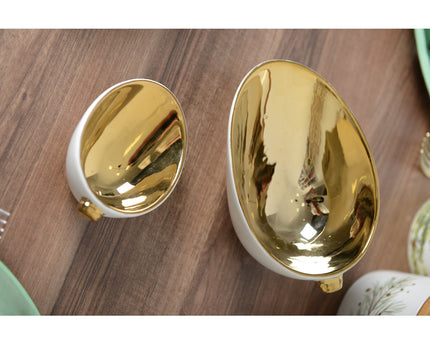 Witte en Golden Cup 17x11.5x7.4cm