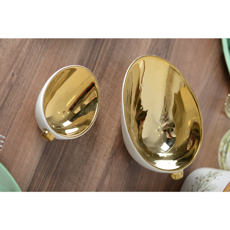 Witte en Golden Cup 17x11.5x7.4cm
