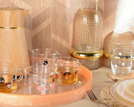 Houten koffiezetapparaat met gouden handvat 1L