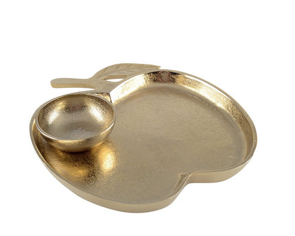 Apple Golden Tray met Cup 26,5x25.5x2cm