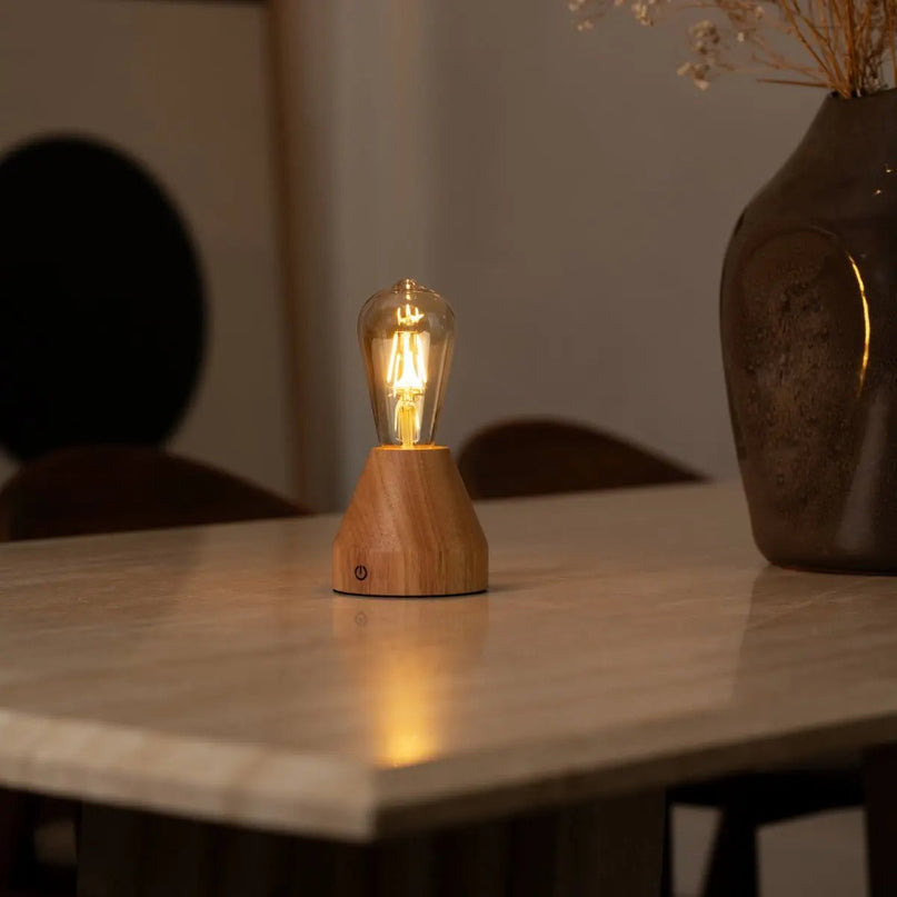 Zavi lichtbruin oplaadbare LED-tafellamp-draadloos, dimbare, 60-uur batterij