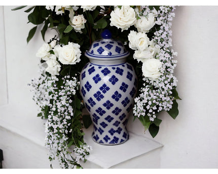 M-SIZE bloemenvaas van blauw en wit porselein (voor keuken thuis)
