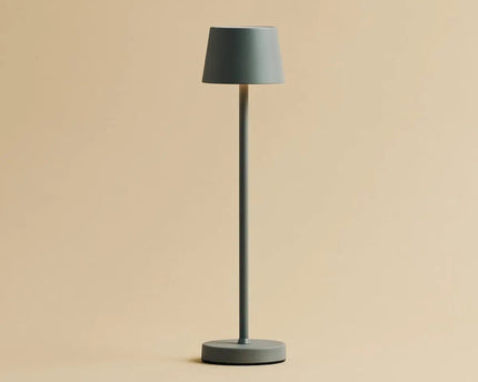 Combi Set Professional – 4 x Vondel Mini Mouse Grey Rechargeable Table Lamps & 1 x Amstel Wireless Charging Station with Q1-Technology – Perfect for Restaurants, Hospitality & Hotels