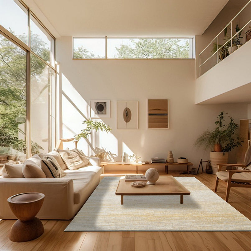 Ontwerptapijt geweven in jute en draden wazig rups