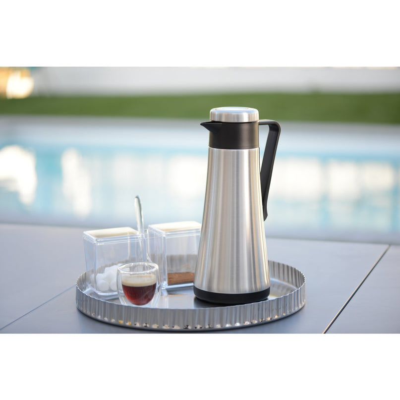 Roestvrij en zwart isotherme koffiezetapparaat 1L