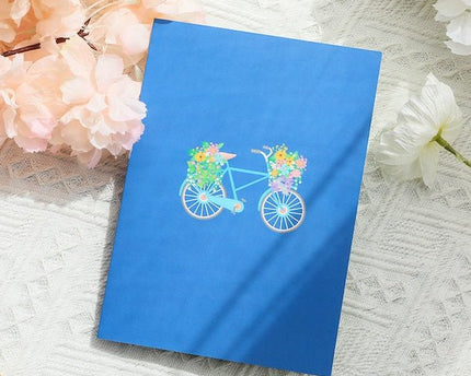 3D -kaart - Flower Bicycle Verjaardagskaart