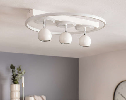 3 Spot LED -plafondlamp "Ronda" Ø 50 cm, gemaakt van metaal en plastic, wit, GU10, vlekken binnen