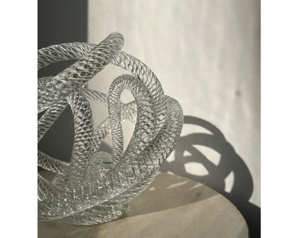 Groot geknoopt glassculptuur (L) Diameter 20cm