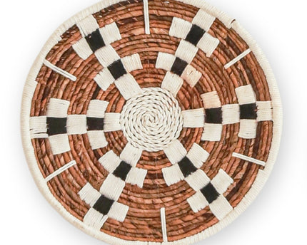Wanddecoratie Ronde Boho Muurmand of Platte Kom TAMAN gemaakt van Bananenvezel (2 maten)